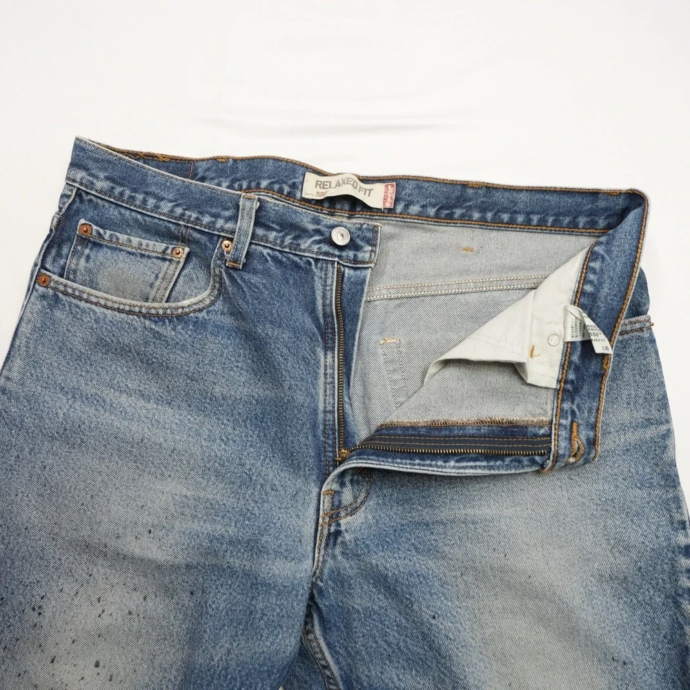 Levi's 550  Relaxed Fit Jeans 38x30 (37X28) Pre Shrunk Stonewash Blue Denim Pnts